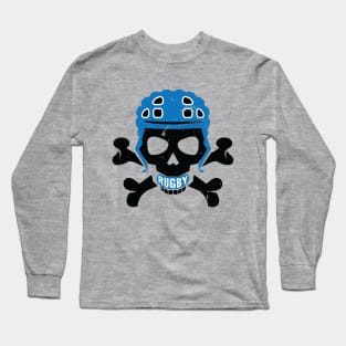 Rugby Fan Pirate Headgear Skull Long Sleeve T-Shirt